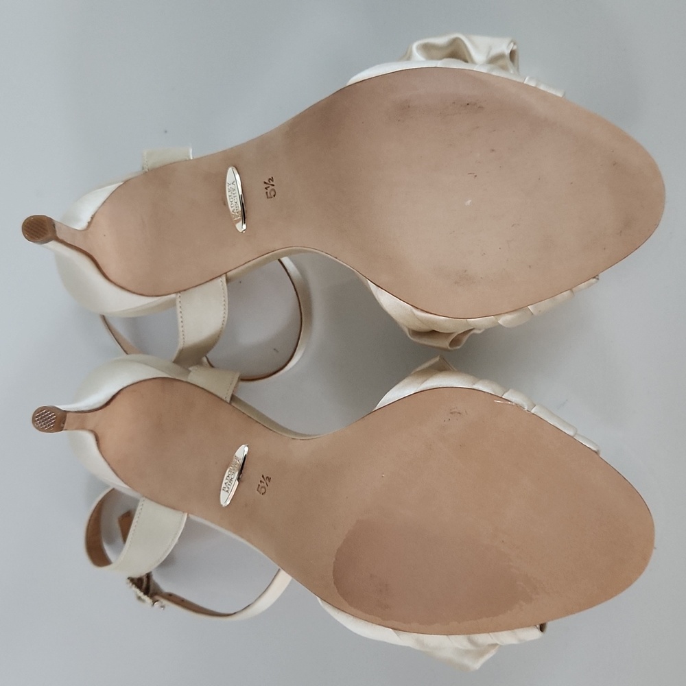 Badgley Mischka Samantha Embellished Satin Sandals $215 5.5 - Picture 9 of 13